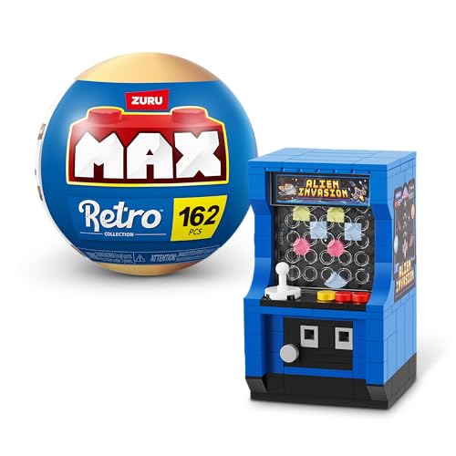 MAX Premium Retro Bausteine,Spielautomat,1 Kapsel (bis zu 221 Teile, 6 zum Sammeln). Bausteine für Teenager, Erwachsene und Sammler. Baue, sammle von Retro Technologie! von MAX