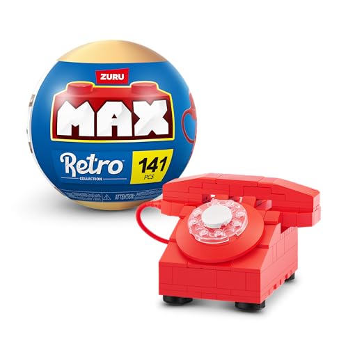 MAX Premium Retro Bausteine, Telefon, 1 Kapsel (bis zu 221 Teile, 6 zum Sammeln). Bausteine für Teenager, Erwachsene und Sammler. Baue, sammle von Retro Technologie, Muttertagsgeschenk von MAX