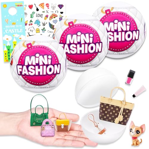 ZURU 5 Surprise Mini Brands Fashion Mystery Set - 3 Pack Series 1 Surprise Mini Fashion Toys Mystery Bundle with Tattoos, More | Mini Brands Fashion Series von Zuru