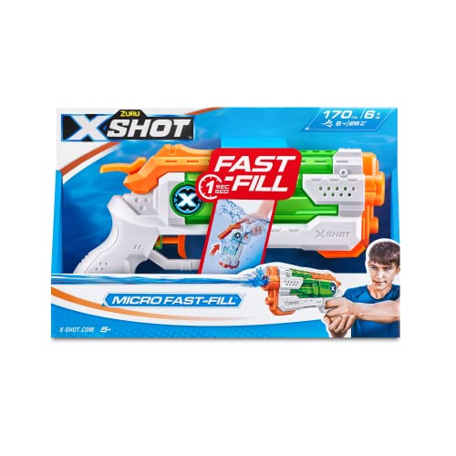 ZURU - XSHOT – Fast Fill – Micro – Water Blaster – Wasserpistole – Spiel im Freien – schnelles Befüllen – zieht bis zu 8 m – 56220-2023 von Zuru