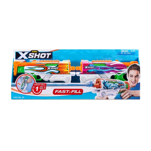 ZURU X-Shot Water – Fast-Fill Skins Hyperload Water Blaster (2er-Pack) (11858) von Zuru