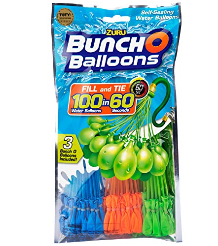 Zuru 1213 - Bunch o Balloons, 100 Wasserbomben in 60 Sekunden, selbst verschließend ohne Knoten, 6 Bündel mit je 35 Wasserbomben (210 Wasserbomben) von Zuru