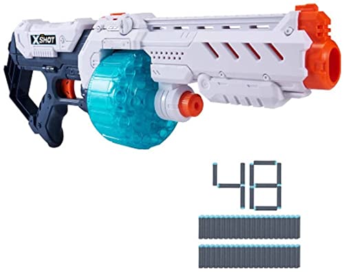 X-Shot Excel Turbo Fire Schaumstoffdart-Blaster mit Slam Fire, automatisch rotierende Trommel, (48 Darts) von XShot