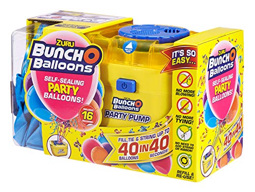 Zuru 56174 - Bunch O Balloons Party, 40 Ballons in 40 Sekunden, Starterset mit elektrischer Pumpe, 16 Ballons, Schlauch und 4 Adaptern, sortiert in 3 Farben, keine Auswahl möglich Zuru 56174 - Bunch O Balloons Party, 40 Ballons in 40 Sekunden, Starterset mit elektrischer Pumpe, 16 Ballons, Schlauch und 4 Adaptern, sortiert in 3 Farben, keine Auswahl möglich von Zuru