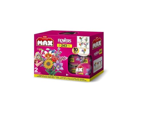 Zuru MAX Flowers - Blumenbaukasten, 2 verschiedene Blumen, 486 Teile, Alter 3-12 Jahre von Zuru