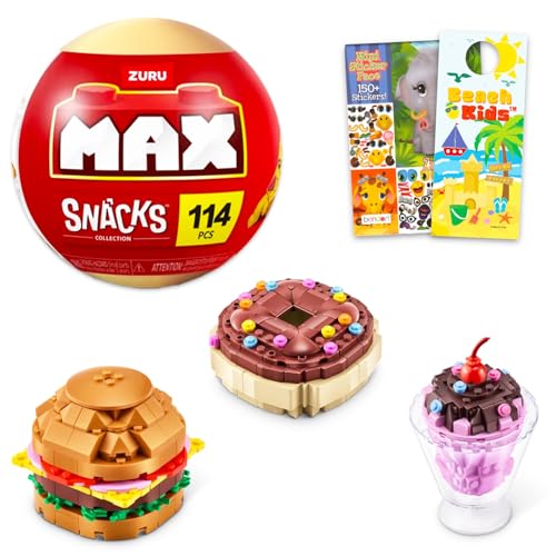 Zuru Max Snacks Set für Kinder – Paket mit Zuru Max Snacks Bricks Blind Ball Plus Aufkleber und Türhänger | Zuru Max Snacks Collection Brick Building Kit Zuru Max Snacks Set für Kinder – Paket mit Zuru Max Snacks Bricks Blind Ball Plus Aufkleber und Türhänger | Zuru Max Snacks Collection Brick Building Kit von Zuru