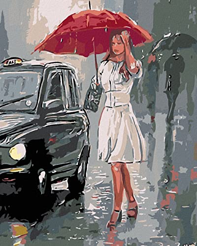 Zuty 1267242, Malen nach Zahlen-Frau AM Auto IM Regen 80x100 cm ohne Keilrahmen von ZUTY