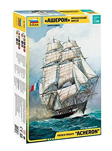 Zvezda 500789034-1:200 French Frigate Acheron - Plastikbausatz - Modellbausatz - Zusammenbauen - Bausatz - für Einsteiger - detailliert, Braun/Weiß von Zvezda