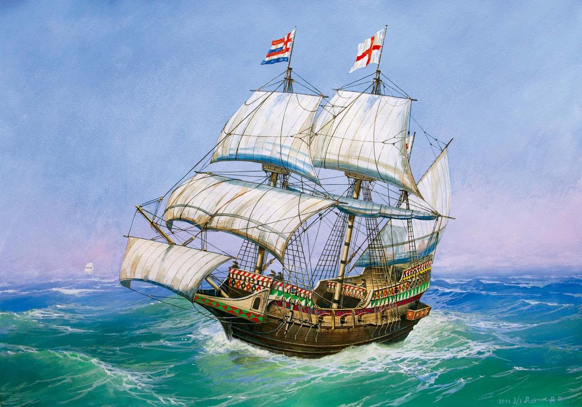 Englische Galeone Golden Hind Englische Galeone Golden Hind von Zvezda