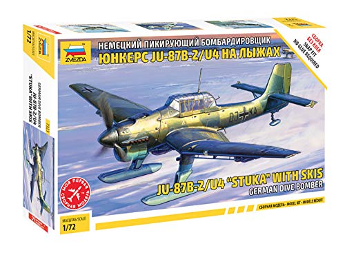 Zvezda 1:72 JU-87 B-2/U4 Stuka w/Ski - Modellbausatz,Plastikbausatz, Bausatz zum Zusammenbauen, detaillierte Nachbildung 7323 Mehrfarbig Zvezda 1:72 JU-87 B-2/U4 Stuka w/Ski - Modellbausatz,Plastikbausatz, Bausatz zum Zusammenbauen, detaillierte Nachbildung 7323 Mehrfarbig von Zvezda
