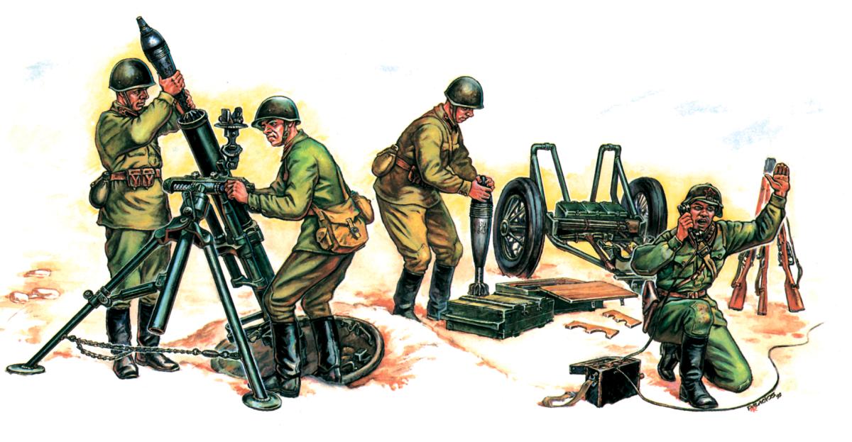 Sovietischer 120-mm Mörser mit Crew Sovietischer 120-mm Mörser mit Crew von Zvezda