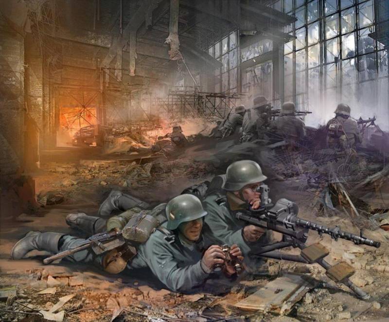 WWII Figuren-Set Deutscher MG-Trupp (4) von Zvezda
