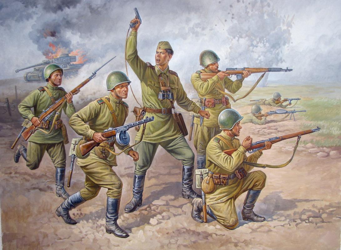 WWII Figuren-Set Rus. Infanterie WWII Figuren-Set Rus. Infanterie von Zvezda