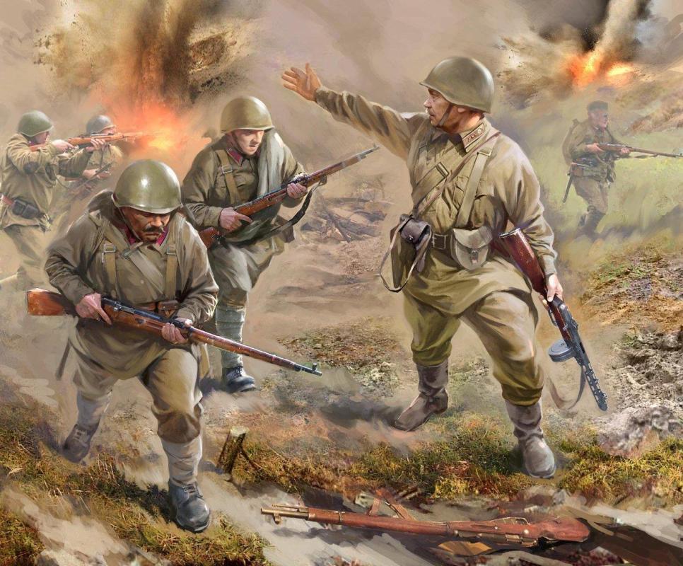 WWII Figuren-Set Sov. Infanterie (10) von Zvezda
