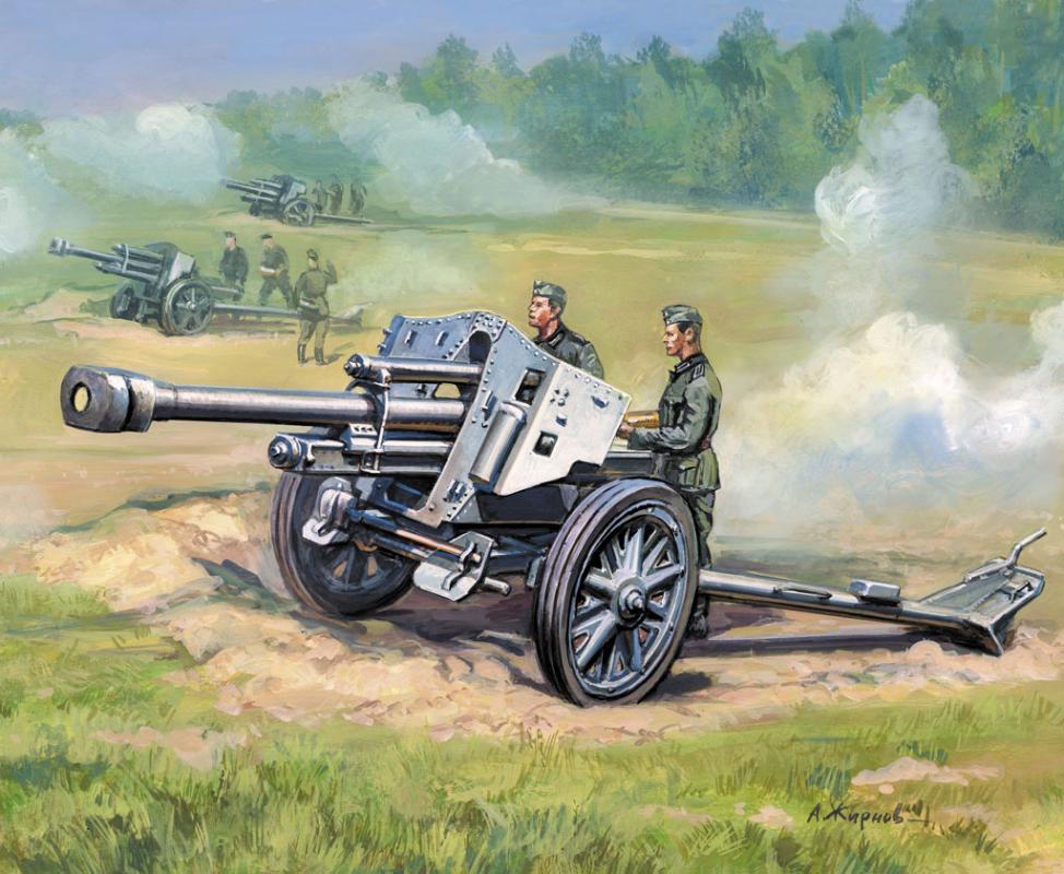 WWII Wargame AddOn Deutsche Haubitze leFH-18 WWII Wargame AddOn Deutsche Haubitze leFH-18 von Zvezda