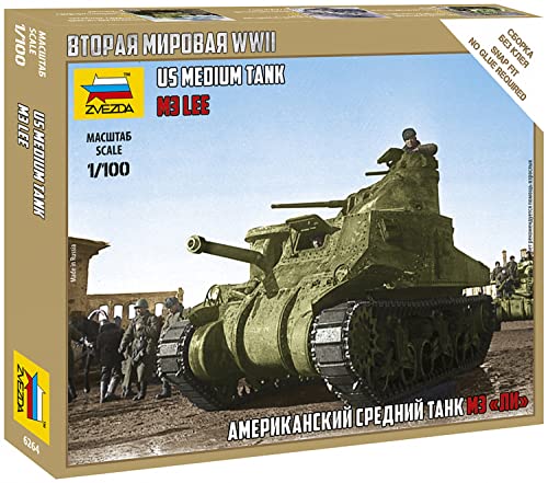 ZVESDA 6264 M-3 Lee US Medium Tank 1:100 Model Kit von GSI Creos