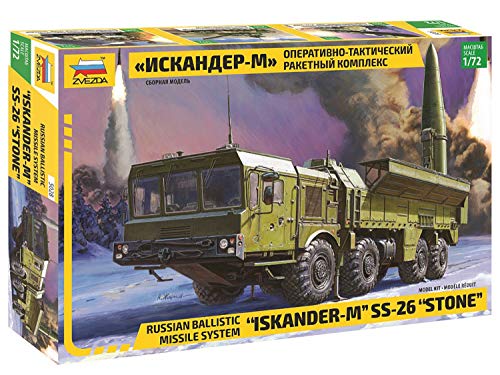 ZVEZDA 500785028 - 1:72 9K720 Iskander (SS-26 Stone), Modellbau, Bausatz, Standmodellbau, Hobby, Basteln, Plastikbausatz von Zvezda