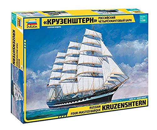 ZVEZDA 500789045 - 1:200 "Krusenstern" Sailing Ship, Modellbau, Bausatz, Standmodellbau, Hobby, Basteln, Plastikbausatz von Zvezda