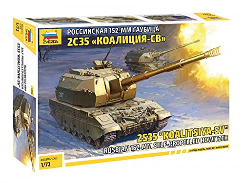 Zvezda 5055 1:72 "Koalitsya-SV Self Propell.Howitzer - Modellbausatz,Plastikbausatz, Bausatz zum Zusammenbauen, detaillierte Nachbildung von Zvezda