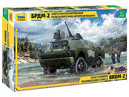 Zvezda 3638 1:35 BRDM-2 Sov. arm. Reconnaissance veh - Modellbausatz,Plastikbausatz, Bausatz zum Zusammenbauen, detaillierte Nachbildung von Zvezda