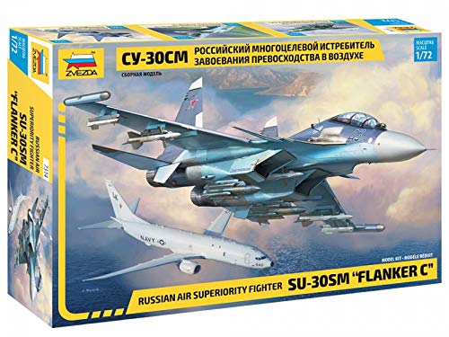 ZVEZDA 500787314 - 1:72 Sukhoi SU-30 SM - Plastikbausatz - Modellbausatz - Zusammenbauen - Bausatz - für Einsteiger - detailliert, unlackiert von Zvezda