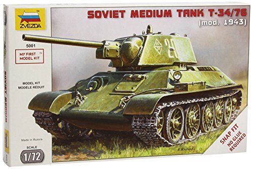 Zvezda Z5001 500785001 - WWII Russischer Kampfpanzer, T34/76 Snap-Fit 1:72 von GSI Creos