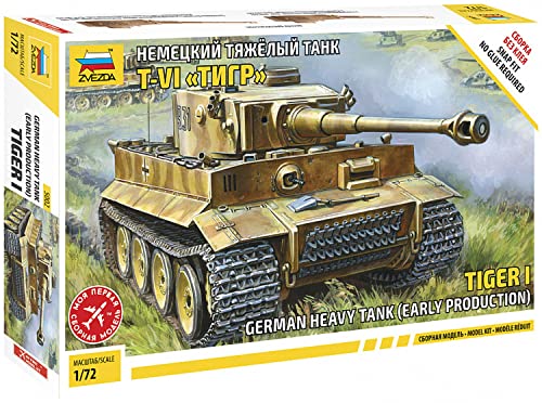 Zvezda Z5002 500785002 - WWII Deutscher Kampfpanzer, Tiger I Snap-Fit 1:72 von GSI Creos