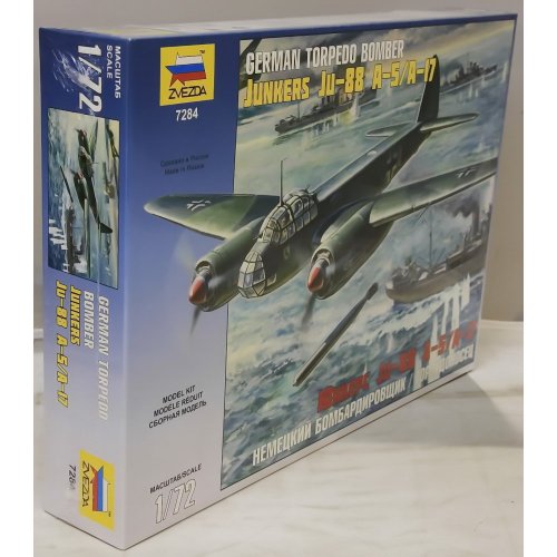 Zvezda 500787284-1:72 WWII Deutsche Torped Bomber JU-88A-17/A-5 von GSI Creos