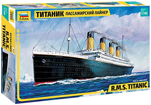Zvezda 500789059 500789059-1:700 RMS Titanic-Plastikbausatz-Modellbausatz-Zusammenbauen-Bausatz-für Einsteiger-detailliert, schwarz von Zvezda