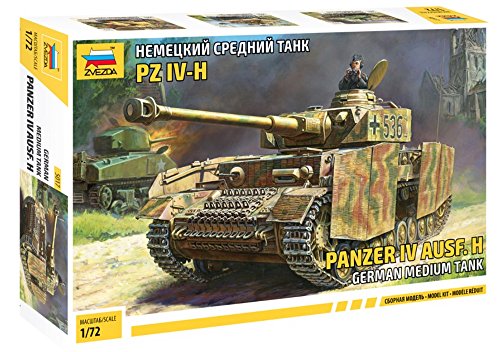 ZVEZDA 500785017 - 1:72 Panzer IV Ausf.H (Sd.Kfz.161/2), Modellbau, Bausatz, Standmodellbau, Hobby, Basteln, Plastikbausatz, Unlackiert von Zvezda