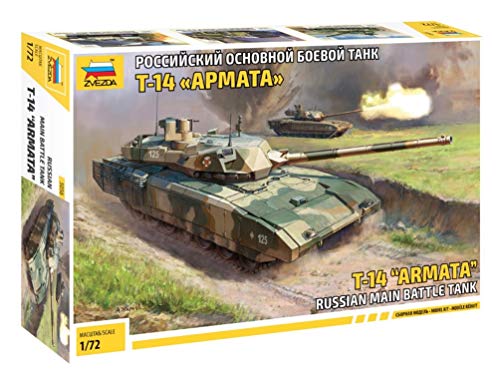 ZVEZDA 500785056 - 1:72 T-14 Armata Russian Battle Tank, Modellbau, Bausatz, Standmodellbau, Hobby, Basteln, Plastikbausatz, Unlackiert, Mittel von Zvezda