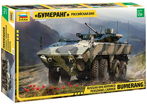 Zvezda 530003696 Fahrzeug 530003696-1:35 "Bumerang-BM Russ.InfantryFight.Veh-Plastikbausatz-Modellbausatz-Zusammenbauen-Bausatz-für Einsteiger-detailliert, unlackiert von Zvezda