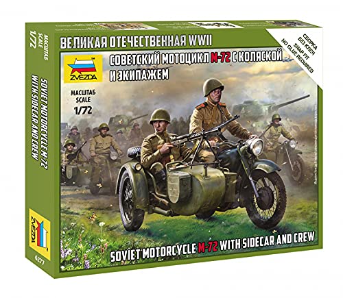 Zvezda 1/72 M-72 Seitenwagen-Motorrad mit Besatzung von Zvezda
