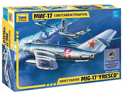 Zvezda 500787318-1:72 MIG-17 Fresco Soviet Fighter - Plastikbausatz - Modellbausatz - Zusammenbauen - Bausatz - für Einsteiger - detailliert Zvezda 500787318-1:72 MIG-17 Fresco Soviet Fighter - Plastikbausatz - Modellbausatz - Zusammenbauen - Bausatz - für Einsteiger - detailliert von Zvezda