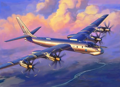 Zvezda - 1/144 Tupolev TU 95MS Bear - Plastikmodellbausatz, Rot von Zvezda