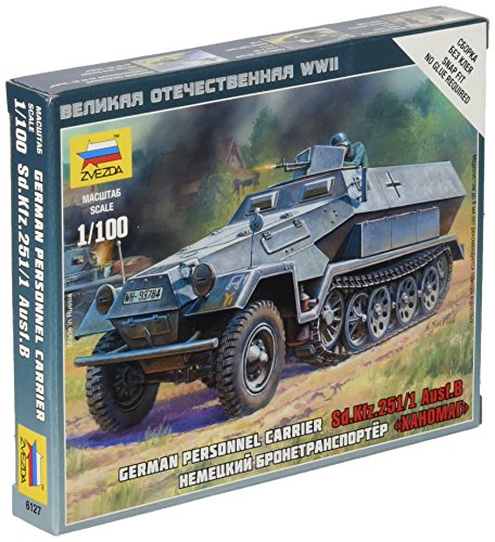 Zvezda 6127 1:100 WWII Sd.Kfz.251/1B-Modellbausatz,Plastikbausatz, Bausatz zum Zusammenbauen, detaillierte Nachbildung, unlackiert, ZVE-6127 Zvezda 6127 1:100 WWII Sd.Kfz.251/1B-Modellbausatz,Plastikbausatz, Bausatz zum Zusammenbauen, detaillierte Nachbildung, unlackiert, ZVE-6127 von Zvezda