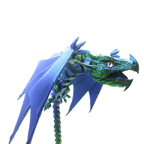 Bedruckter Drache – 27,9 cm große Kristall-Flügeldrachen-Figur | Realistisch bedruckter beweglicher Drache | Druck Stressabbauendes Fidget-Spielzeug mit beweglichen Gelenken für Heimdekoration Ostern Bedruckter Drache – 27,9 cm große Kristall-Flügeldrachen-Figur | Realistisch bedruckter beweglicher Drache | Druck Stressabbauendes Fidget-Spielzeug mit beweglichen Gelenken für Heimdekoration Ostern von Zvn Zojne