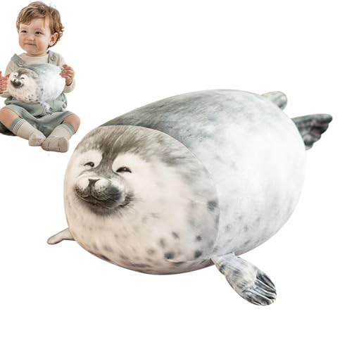Chubby Blob Seehundkissen – Plüsch-Sehgelkissen 11,8 Zoll | Tierspielzeug aus gefüllter Baumwolle | realistisches und weiches Robbenkissen | Plüschtier | Mign Kissen von Zvn Zojne