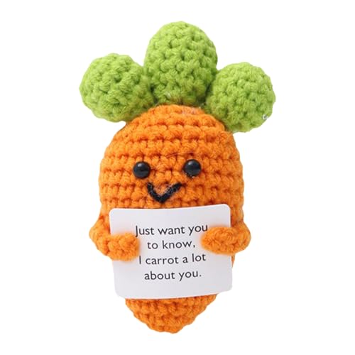 Emotionale Unterstützung, positive Karotte | Lustige gehäkelte Karotten-Plüschfigur, Frucht der emotionalen Unterstützung, Strickspielzeug aus Wolle, Motivation für die Dekoration von Themenpartys von Zvn Zojne