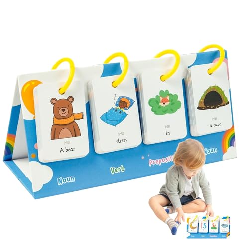 Lese-Flash-Karten – 78 Lese-Flash-Karten für Kleinkinder | Lerntafeln zum Erstellen von Sätzen | Ausdrucksformen von Lernaktivitäten im Klassenzimmer von Zvn Zojne