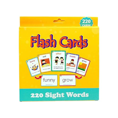 Lesen von Speicherkarten, Wortkarten mit Ansicht – 220 Wörter mit hoher Frequenz, Wortspiele mit Sicht, Lesen von Flash-Karten, wiederverwendbare Vokabelspiele für Kindergarten von Zvn Zojne