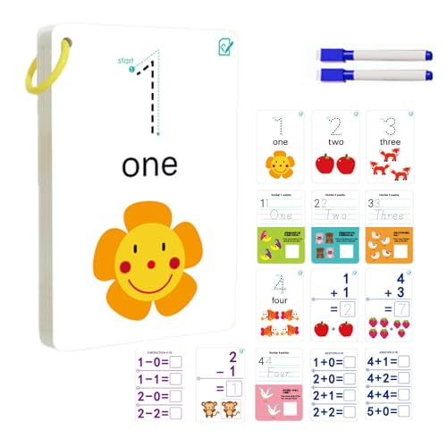 Rechtschreibkarten, Buchstaben-Flash-Karten – Alphabet-Erkennung und Lesespiel, Vokabel-Lesekarte, Wortspiel, zum Lernen von Buchstaben und Zahlen von Zvn Zojne