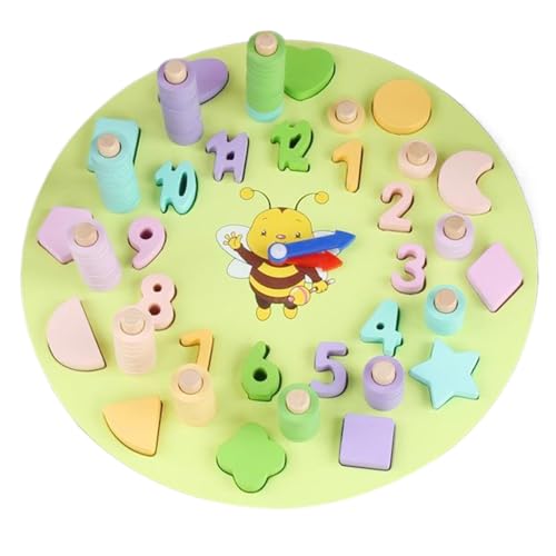 Uhrspielzeug, Zahlenspiele, verschiedene Tabelle in Form von Zahlen, buntes Zählspielzeug, pädagogisches Labyrinth von Farben und Zahlen, pädagogische Werkzeuge für Mathematik mit Zahlen u von Zvn Zojne