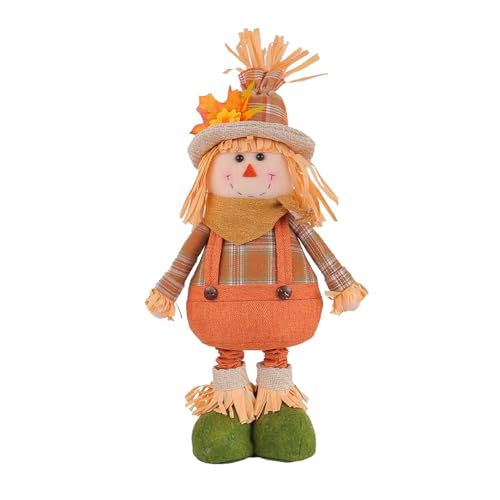 Vogelscheuche, Vogelscheuche, niedliche Skulptur aus Plüsch, Vogelscheuche | Herbst-Thanksgiving-Dekoration, Strohhut mit flexiblen Beinen von Zvn Zojne