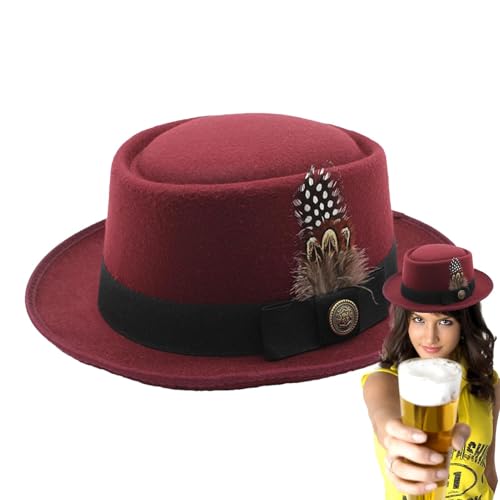 Zvn Zojne Bayerische Hüte für Herren, deutsches bayerisches Oktoberfest-Kostüm – Oktoberfest-Outfits Damen, Oktoberfest-Kostüm-Accessoires mit Federn, Emblemen, für Oktoberfest, Volksfeste für von Zvn Zojne