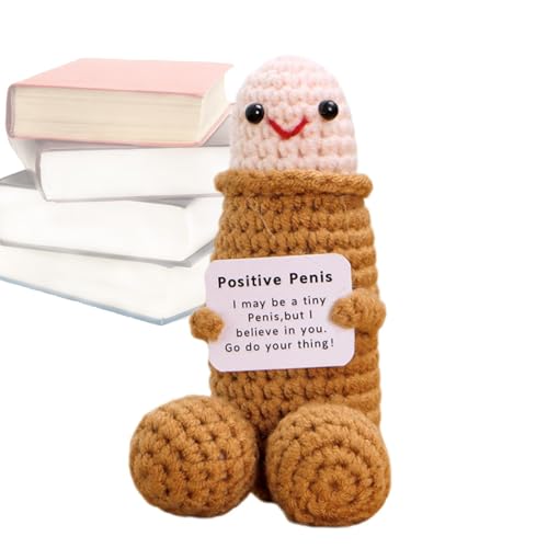Zvn Zojne Häkeln lächelnd, gestrickt, Ermutigungs-Figur, niedliches Dekor mit positiver Karte | positive Dekoration für Damen, Freundin, von Zvn Zojne