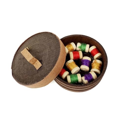 Runde Retro-Garn-Organizer, kleine Möbel mit funktionalem Design für Puppenhäuser, Miniatur-Vintage-Nähaufbewahrungslösung von ZwaitL