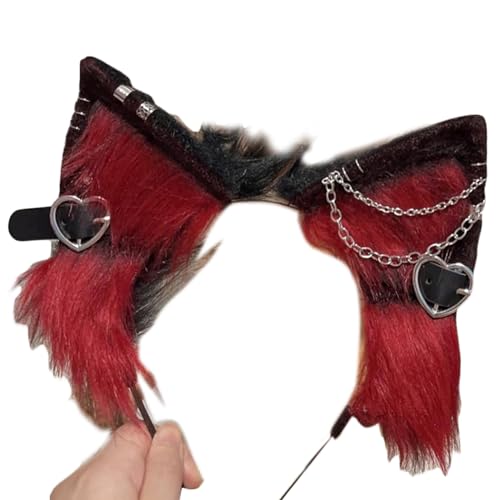 ZwaitL Anime Thema Gatherings Katzenohren Stirnband mit Legierung Ohrring Film Enthusiasten Plüsch Wolf Stirnband für Jugendliche ZwaitL Anime Thema Gatherings Katzenohren Stirnband mit Legierung Ohrring Film Enthusiasten Plüsch Wolf Stirnband für Jugendliche von ZwaitL