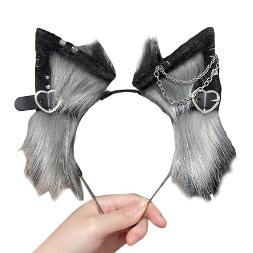 ZwaitL Anime Thema Gatherings Katzenohren Stirnband mit Legierung Ohrring Film Enthusiasten Plüsch Wolf Stirnband für Jugendliche ZwaitL Anime Thema Gatherings Katzenohren Stirnband mit Legierung Ohrring Film Enthusiasten Plüsch Wolf Stirnband für Jugendliche von ZwaitL