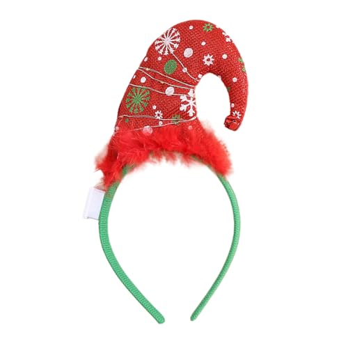 ZwaitL Beleuchtete Weihnachts-Stirnbänder, Festival-Requisiten, Weihnachtsmannmütze, Haarreifen mit Glocken, Familientreffen, Kopfreif, Urlaub, Party, Urlaubsparty von ZwaitL